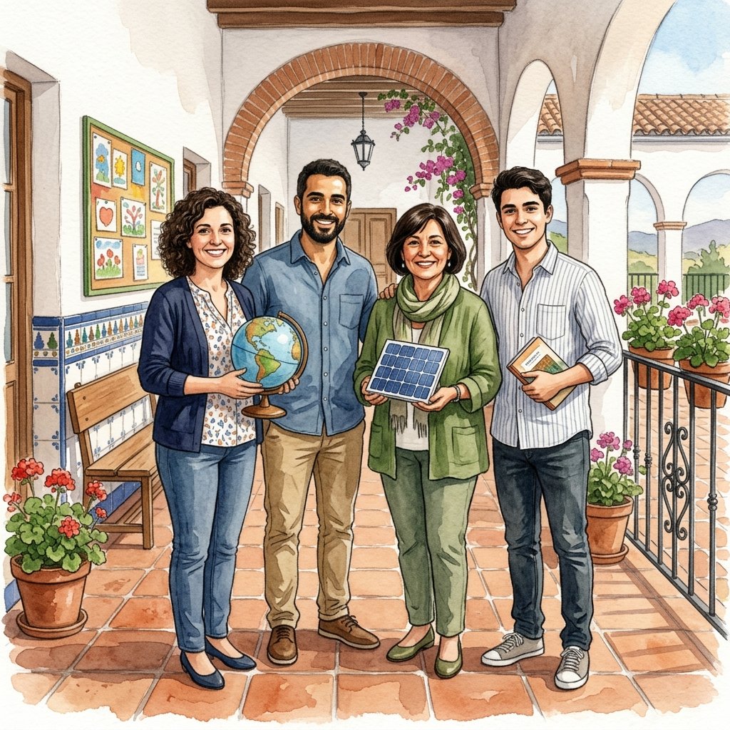Equipo de profesionales de EducaHOST en un centro escolar andaluz